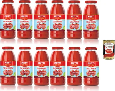 Produktbild von Mutti Salsa Pronta Pomodoro Pizzutello Tomatensauce 100% Italienisch wuth pizzutello tomatoes 12x 300g + Italian Gourmet polpa 400g