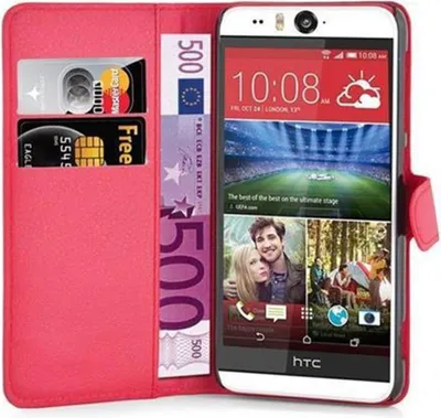 Produktbild von Cadorabo Hülle für HTC Desire EYE Schutz Hülle in Rot Handyhülle Etui Case Cover Magnetverschluss