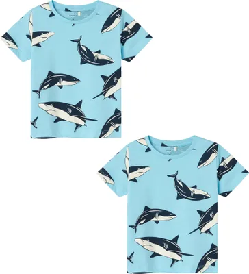 Produktbild von NAME IT T-Shirt 2er-Set Kurzarm Normal geschnitten Rundhals Größe: 92