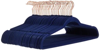 Obrázok produktu pre Amazon Basics Vešiaky na oblečenie, zamatové, 50 ks, nešmykľavé, elegantné, priestorovo úsporné