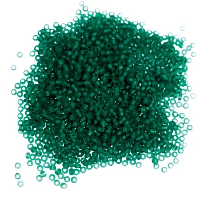 10g Rocailles Glasperlen rund dunkelgrün