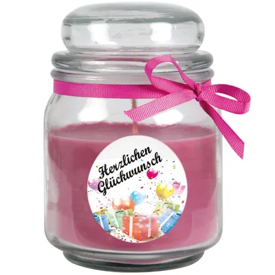 Imagen del producto de Vela aromática en vaso, aroma a lavanda – Regalos de cumpleaños, frasco de cristal mediano con tapa, duración aproximada de 70 horas, ideal para decorar regalos
