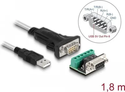 Image de Delock 63465 DELOCK Adapter USB 2.0 Typ-A zu 1 x Seriell RS-422/485 Stec.
