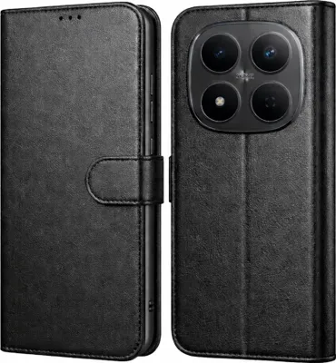 Produktbild von Hülle für Xiaomi Redmi Note 15 PRO 5G - Schwarze Brieftasche Klappe Magnetisiert Aufbewahrung Karten Handyhülle Phonillico®