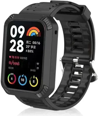 Image de INF Bracelet de montre en TPU avec cadre de protection pour Xiaomi Band 8 Pro Le noir