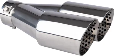 Immagine prodotto di Terminale di scarico a doppio tubo in acciaio inox cromato AMIO-04062 per auto sportive
