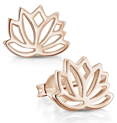 Produktbild von MATERIA Lotusblüte Ohrstecker Rosegold Ohrringe Lotusblume Damen Schmuck 925 Silber vergoldet SO-208-Rose