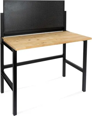 Produktbild von TrendLine Klappbare Werkbank mit Massivholzplatte & Lochrückwand