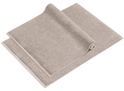 Produktbild von herzbach home Premium Badvorleger PURA | 50 x 70 cm 2er Set | 100% Baumwolle | Badteppich Doppelpack | Farbe: Sandgrau