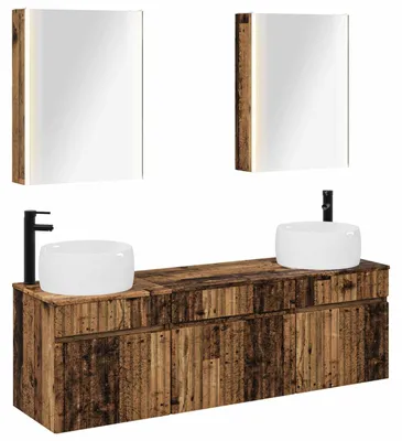 Productafbeelding van vidaXL Badkamerkast-set, 5 stuks, gerecycled hout, houtvezel