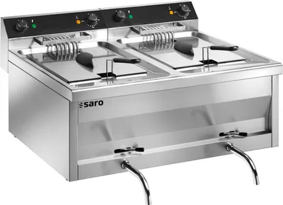 Image de Friteuse électrique double Saro 2 x 12 litres - Modèle de table, acier inoxydable, 400 V