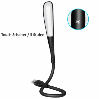 Produktbild von H47C USB LED Lampe 1,5W Schwanenhals Leselampe 14 LEDs dimmbar für Laptop Notebook PC Computer Tastatur Licht Leuchte flexibel 360°