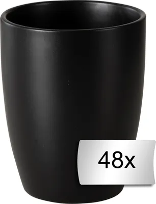 Produktbild von Kaffeebecher - Schwarz matt - Steingut - 48er Set