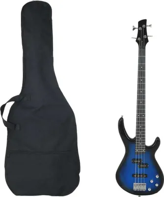 Produktbild von E-Bass für Anfänger mit Tasche Blau und Schwarz 4/4 46"