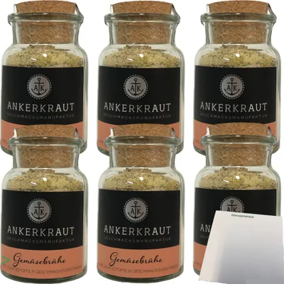 Produktbild von Ankerkraut Gemüsebrühe ohne Geschmacksverstärker und Zusatzstoffe 6er Pack (6x90g Glas) + usy Block
