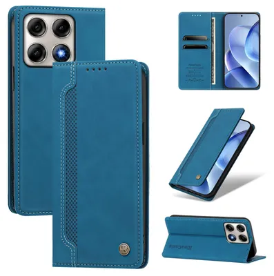Produktbild von Handyhülle für Motorola Edge 70 Pro, Leder Wallet Klapphülle mit Standfunktion, Stoßfeste Schutzhülle Blau