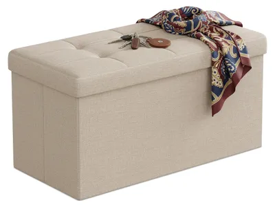 Immagine prodotto di Omgoods - Contenitore pieghevole - Beige, 38 x 76 x 38 cm, ideale per ingresso e camera da letto