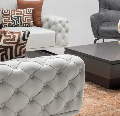 Produktbild von Gruppe Ecksofa L form Polstersofa Stoffsofa Couch Grau Sessel Stoff