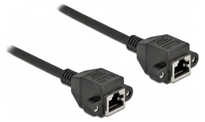 Obrázek produktu pro DELOCK síťový prodlužovací kabel S/FTP RJ45 samice na RJ45 samice Cat.6A 5m černý