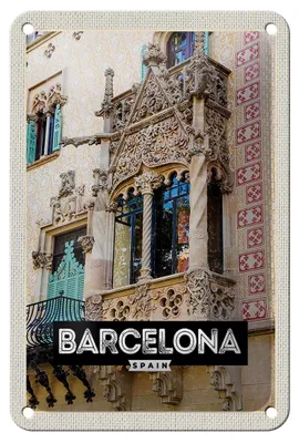 Produktbild von Blechschild Reise 12x18cm Barcelona Spain Architektur Tourismus Schild