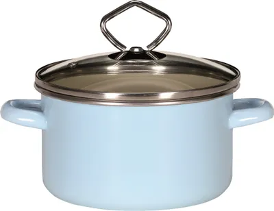 Produktbild von Karl Krüger Fleischtopf 20cm, Serie SYLT, Farbausführung innen creme, außen pastell-blau