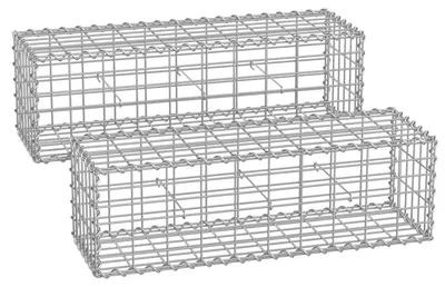 Produktbild von Gabionenwand – Stützmauer aus Metall – Gartenzaun – verzinkter Stahl – 100 x 30 x 30 cm
