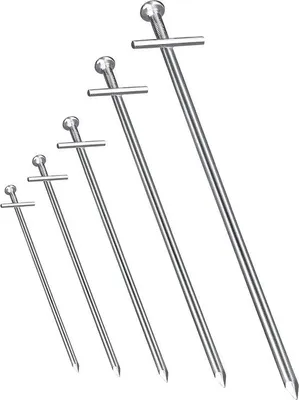 Produktbild von Famanu Anti-Rost T-Profil Erdnägel Ø 6 mm - Länge 230 mm - verzinkter Stahl - 30 Stück