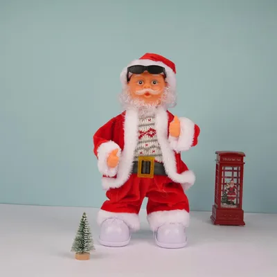 Produktbild von Elektrische Weihnachtsmann, Beweglicher Weihnachtsmann mit Musik, Weihnachtsdeko, Weihnachtsfiguren