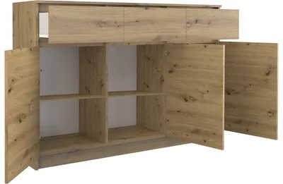 Obrázek produktu pro Topeshop 3D3S ARTISAN, Dub, 3 zásuvka/zásuvek, Dřevotřískové desky, Jednobarevný, Moderní, Dřevotřískové desky