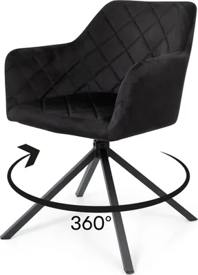 Obrázek produktu pro Sametová otočná jídelní židle Milton & Oldbrook Malmo Black