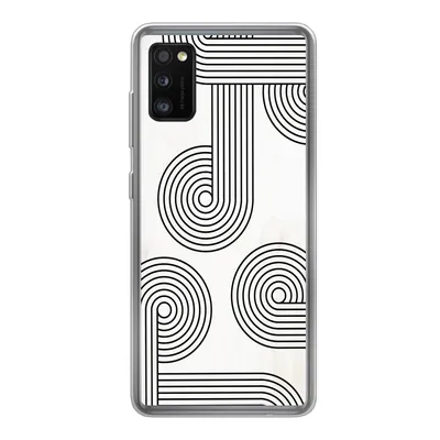 Produktbild von MuchoWow® Handyhülle Schutzhülle Hülle für Samsung Galaxy A41 Abstrakt - Schwarz - Weiß - Kreis Silikon Softcase Handy Hülle - Mobiltelefon