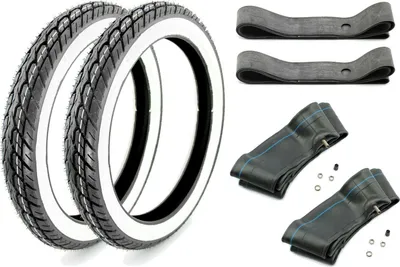 Produktbild von 6-teiliges Set KENDA K418 4PR Weißwand Reifen 2,75 x 17 Zoll 41P TT + Schläuche & Felgenbänder für Kleinkraftrad und Motorrad