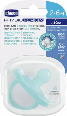 Zdjęcie produktu dla Chicco PhysioForma Luxe Smoczek silikonowy uspokajający 2-6m Miętowy