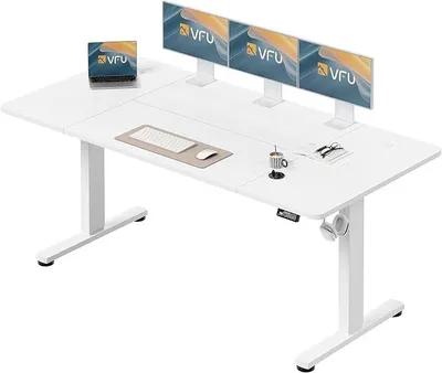 Produktbild von Höhenverstellbarer Schreibtisch 180 x 80 cm, Schreibtisch Höhenverstellbar Elektrisch mit Memory Funktion, Stehpult, Verstellbarer Tisch, Computertisch für Büro, Standing Desk, Weiß