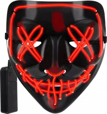 Produktbild von Universal-LED-Maske mit 3 Lichtmodi, Schwarz/Rot, Polypropylen, 20/18cm