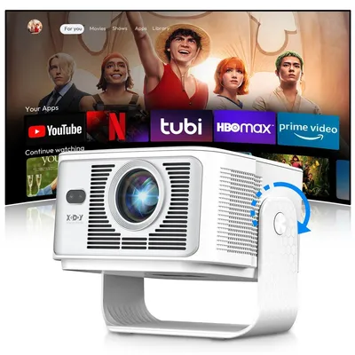 Produktbild von Beamer Projektor 1080p mit 4K 8K Support 12000 Lumens Android 14 WiFi 6 Bluetooth 54 Heimkino tragbar mit Autofokus Trapezkorrektur Deckenprojektion HDMI