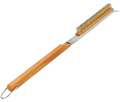 Image de Brosse pour four à pizza avec grattoir, pour un nettoyage efficace