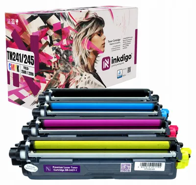 Produktbild von Inkdigo Tonerset TN241/245 für Brother DCP-9015CDW, DCP-9020CDW, HL-3140CW, HL-3150CDN – CMYK,, KI-generiertes Bild