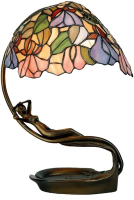 Obrázek produktu pro LumiLamp 5LL-799 Stolní lampa Tiffany 28x20x40 cm Fialové růžové sklo