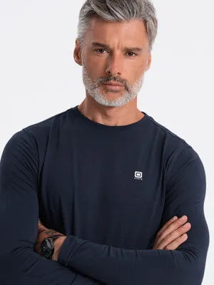 Zdjęcie produktu dla Ombre Clothing Koszulka męska z długim rękawem Biraunt navy L
