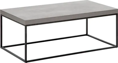 Obrázek produktu pro BELIANI Konferenční stolek betonový top, černý kovový obdélníkový rámeček 100 x 60 cm pro průmyslový styl obývacího pokoje