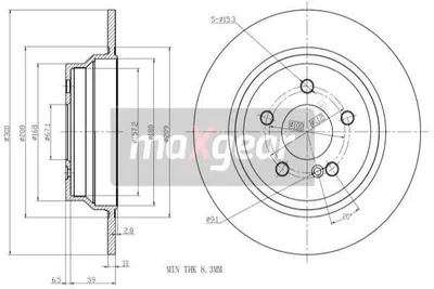 Produktbild von 2x MAXGEAR HINTEN HINTEN Bremsscheibe