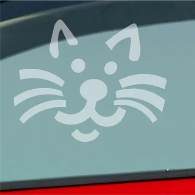 Produktbild von Auto Aufkleber Katze Cat Animal Tier Süß Mieze 10x8 cm Milchglas Sticker Heckscheibenaufkleber