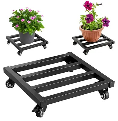 Image de Omgoods - Roulette de jardin carrée de 30 x 30 cm avec poignée et roues en caoutchouc