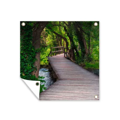 Obrázek produktu pro MuchoWow® Zahradní plakáty - Les - příroda - most - 50x50 cm - Zahradní dekorace