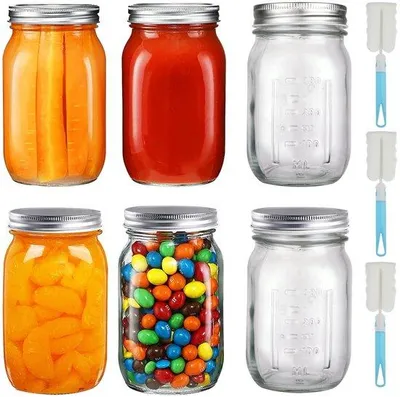 Productafbeelding van Glazen weckpotjes 500 ml, set van 6 met deksels