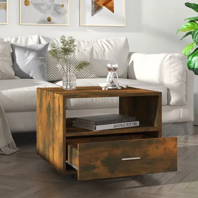 Produktbild von vidaXL Couchtisch Räuchereiche 55x55x40 cm Holzwerkstoff - Couchtisch - Couchtische - Couchtisch Niedrig - Tisch