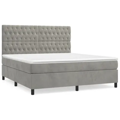 Obrázok produktu pre vidaXL Boxspring posteľ s matracom Svetlo sivá 180x200 cm Velvet