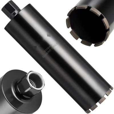 Image de Couronne de carottage diamantée - Carottage à eau - Ø 114 mm - Profondeur de forage 356 mm - Filetage intérieur 31,75 mm, pas 3,63 mm - Pour béton armé, briques, maçonnerie - Soudée de précision