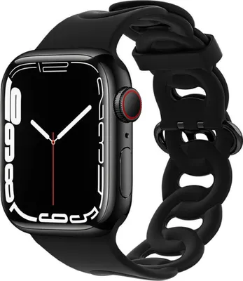 Produktbild von Strap-it Apple Watch Silikon Kettenarmband (Schwarz) - Große: 38 - 40 - 41mm